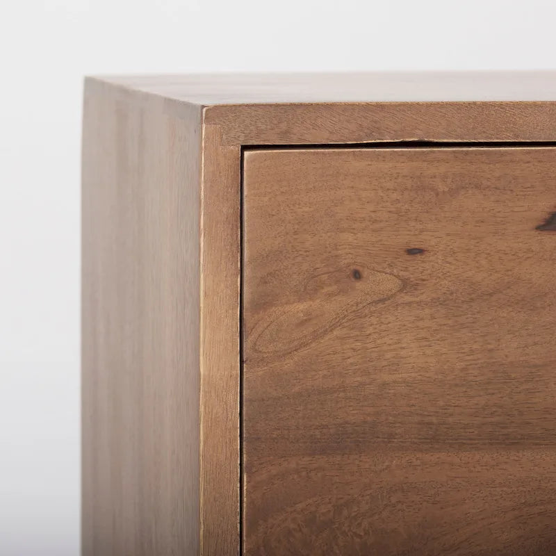 Buffet Astrid en bois de manguier massif brun moyen, 6 tiroirs - 189 cm (L) x 50,3 cm (l) x 74,9 cm (H)