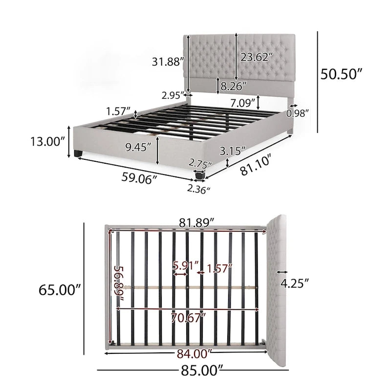 Ensemble de lit queen capitonné Kaelyn de Christopher Knight Home