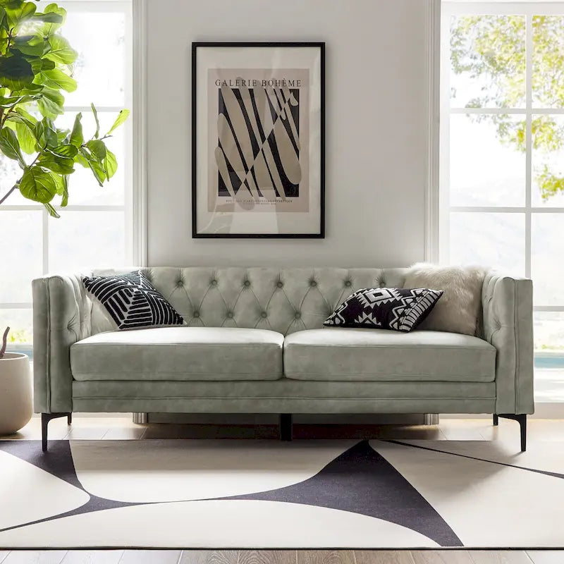 Canapé Calymne 84 Classic à accoudoirs carrés et dossier capitonné par HULALA HOME