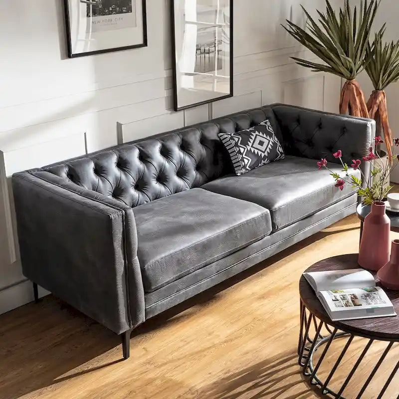 Canapé Calymne 84 Classic à accoudoirs carrés et dossier capitonné par HULALA HOME