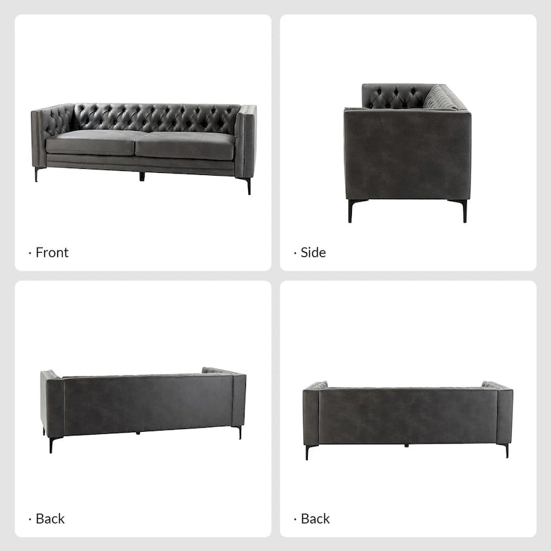 Canapé Calymne 84 Classic à accoudoirs carrés et dossier capitonné par HULALA HOME