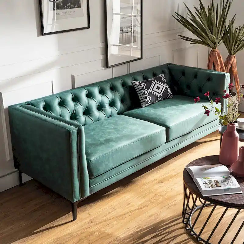 Canapé Calymne 84 Classic à accoudoirs carrés et dossier capitonné par HULALA HOME