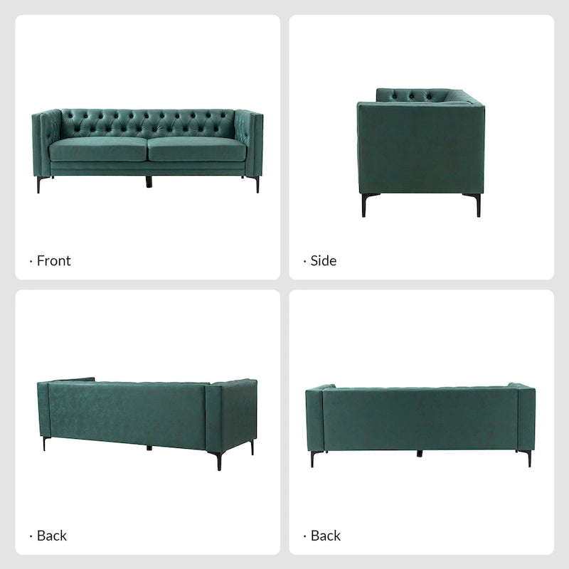 Canapé Calymne 84 Classic à accoudoirs carrés et dossier capitonné par HULALA HOME