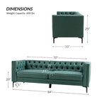 Canapé Calymne 84 Classic à accoudoirs carrés et dossier capitonné par HULALA HOME