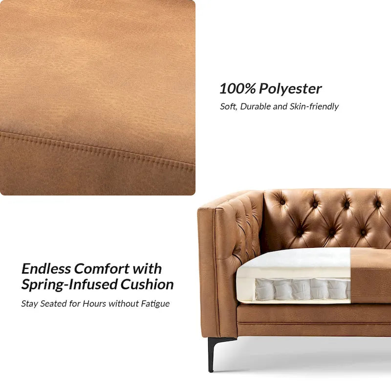 Canapé Calymne 84 Classic à accoudoirs carrés et dossier capitonné par HULALA HOME