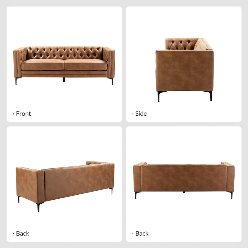 Canapé Calymne 84 Classic à accoudoirs carrés et dossier capitonné par HULALA HOME