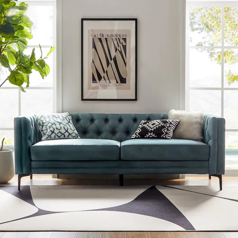 Canapé Calymne 84 Classic à accoudoirs carrés et dossier capitonné par HULALA HOME