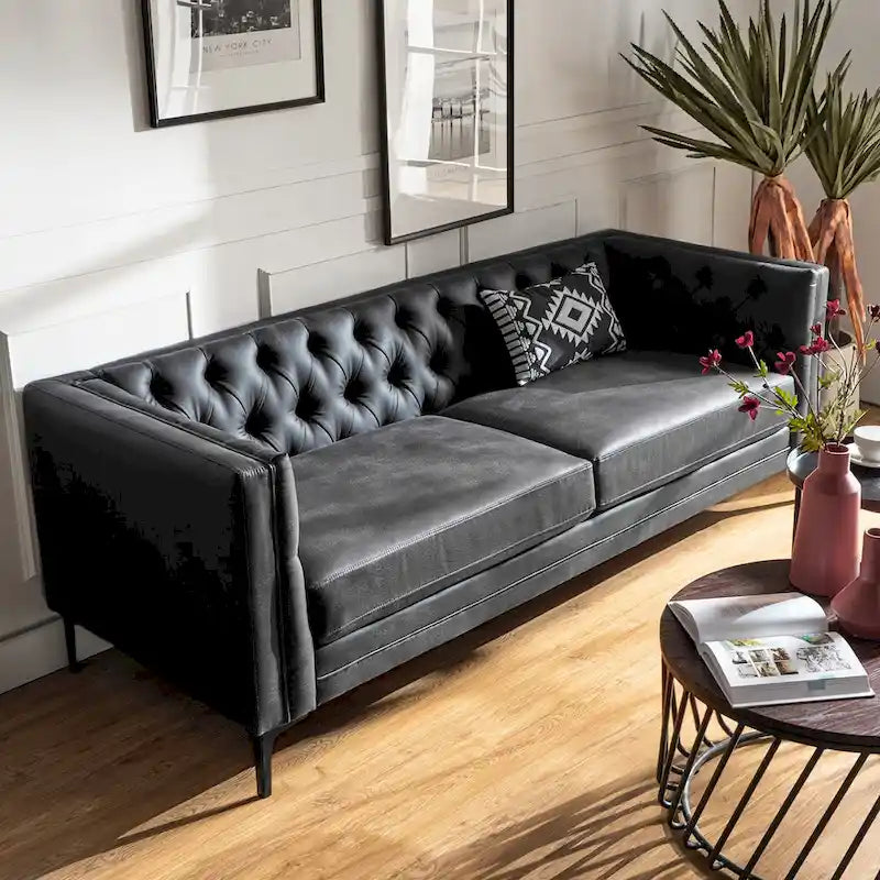 Canapé Calymne 84 Classic à accoudoirs carrés et dossier capitonné par HULALA HOME