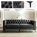 Canapé Calymne 84 Classic à accoudoirs carrés et dossier capitonné par HULALA HOME