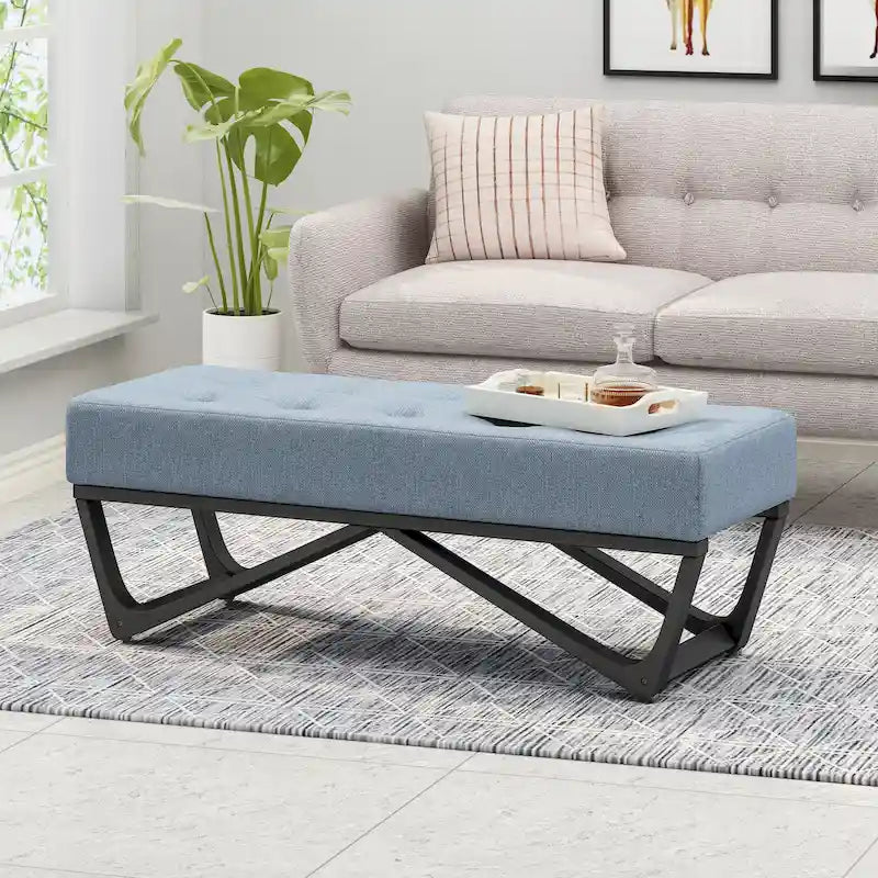 Banc ottoman contemporain en tissu Ursa par Christopher Knight Home