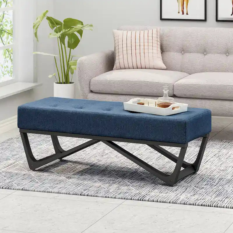Banc ottoman contemporain en tissu Ursa par Christopher Knight Home