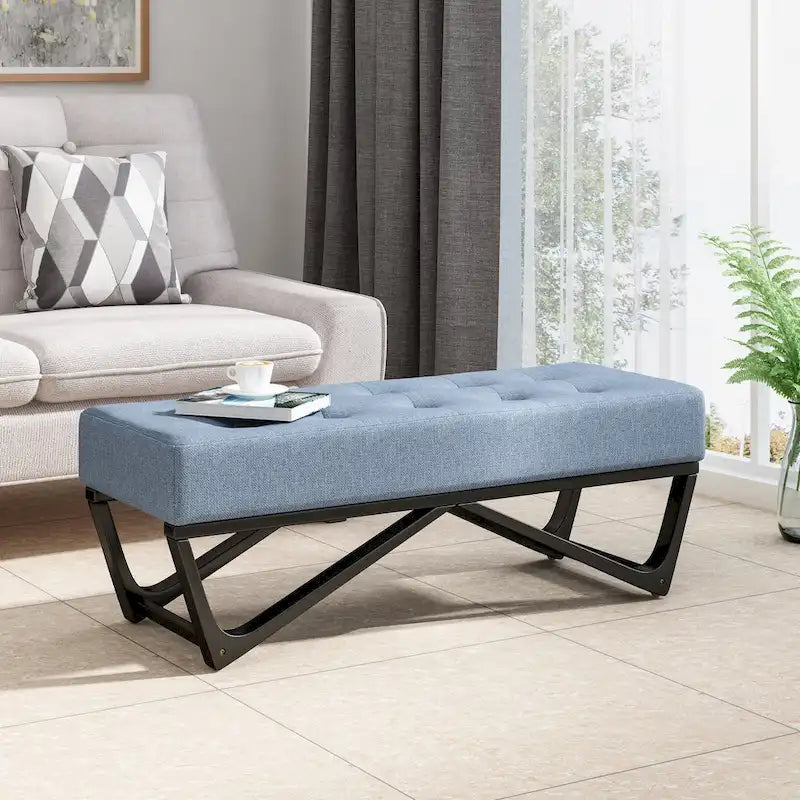 Banc ottoman contemporain en tissu Ursa par Christopher Knight Home