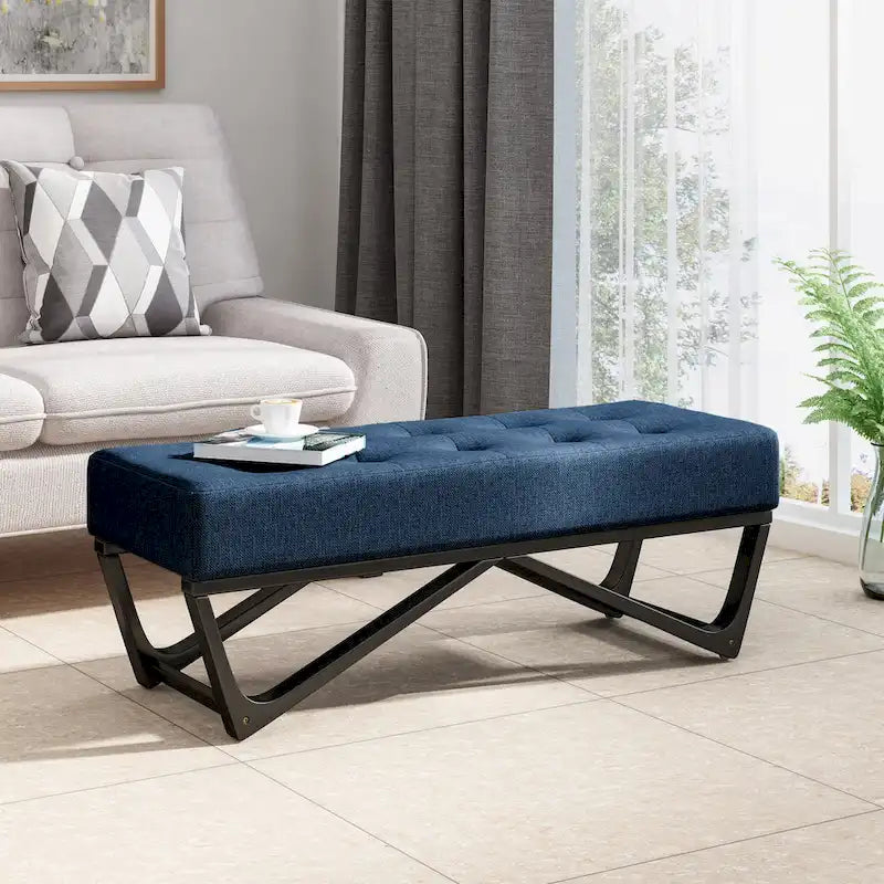 Banc ottoman contemporain en tissu Ursa par Christopher Knight Home