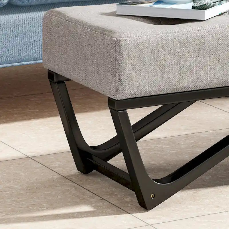 Banc ottoman contemporain en tissu Ursa par Christopher Knight Home