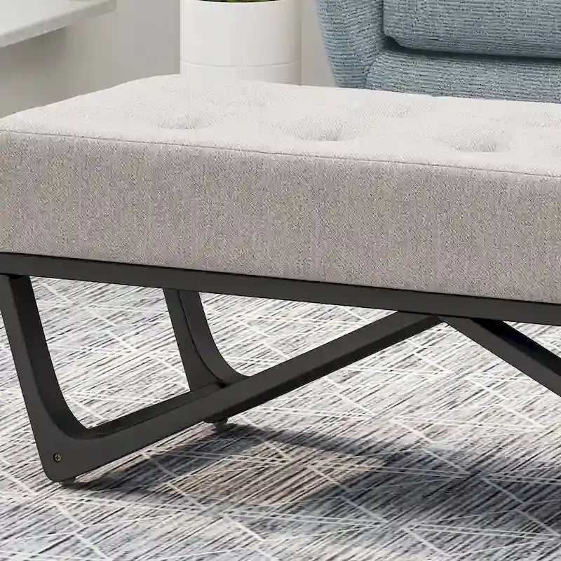 Banc ottoman contemporain en tissu Ursa par Christopher Knight Home
