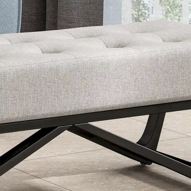 Banc ottoman contemporain en tissu Ursa par Christopher Knight Home