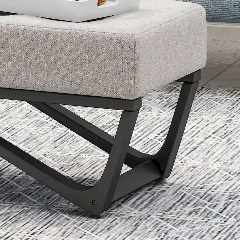 Banc ottoman contemporain en tissu Ursa par Christopher Knight Home