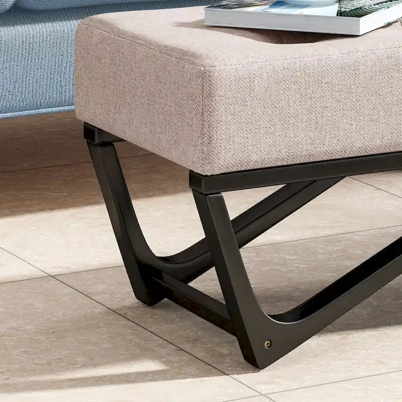 Banc ottoman contemporain en tissu Ursa par Christopher Knight Home