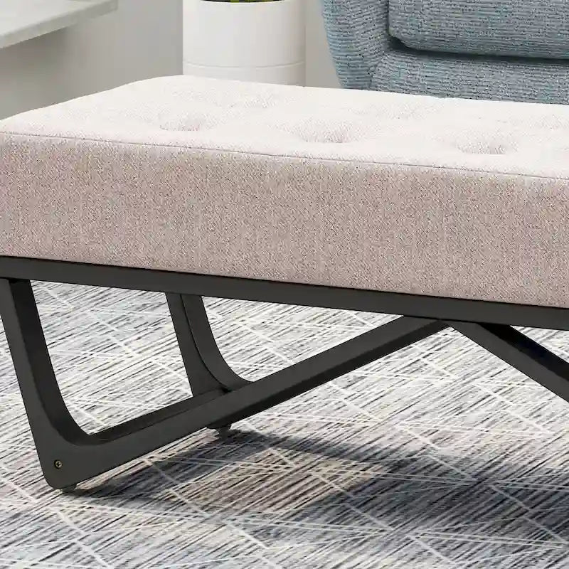 Banc ottoman contemporain en tissu Ursa par Christopher Knight Home