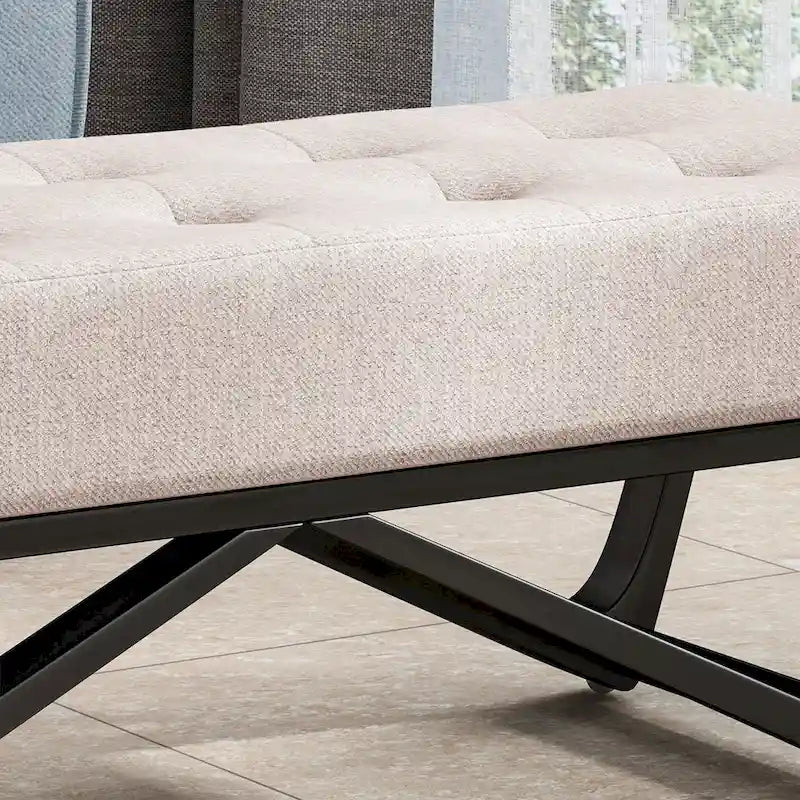 Banc ottoman contemporain en tissu Ursa par Christopher Knight Home
