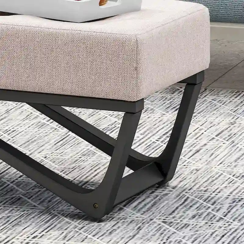 Banc ottoman contemporain en tissu Ursa par Christopher Knight Home