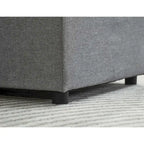 Canapé d'angle en lin avec méridienne réversible et lit gigogne