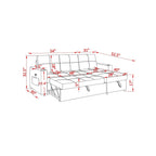 Canapé d'angle en lin avec méridienne réversible et lit gigogne