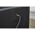 Canapé d'angle en lin avec méridienne réversible et lit gigogne