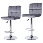 Tabourets de bar réglables, revêtus de similicuir ou de velours, hauteur comptoir/pub, lot de 2