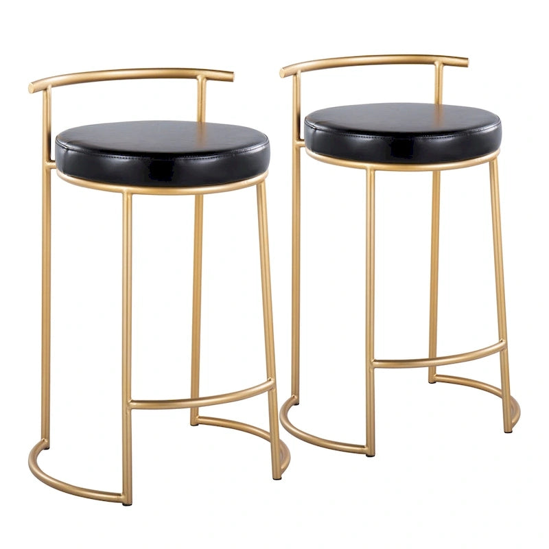 Tabouret de comptoir rond à hauteur fixe Silver Orchid Forrest (lot de 2)