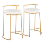 Tabouret de comptoir rond à hauteur fixe Silver Orchid Forrest (lot de 2)
