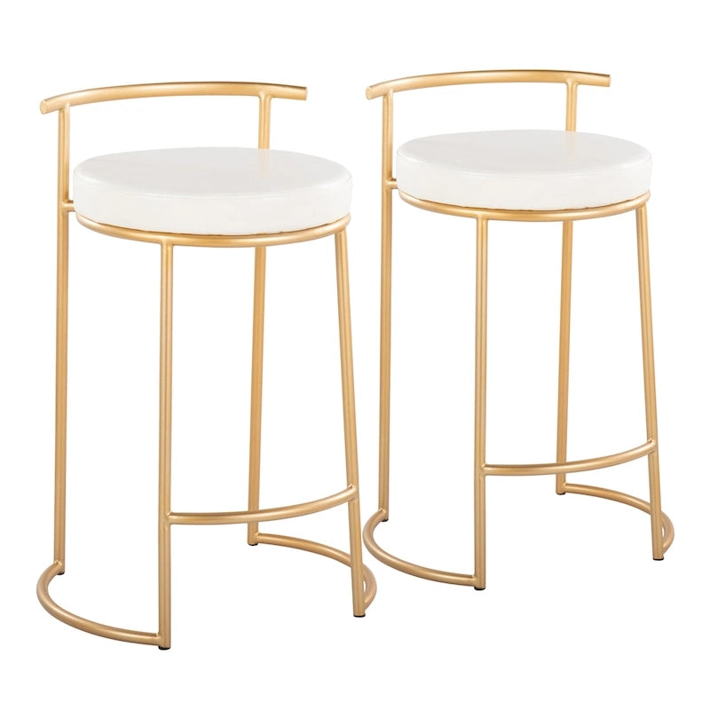 Tabouret de comptoir rond à hauteur fixe Silver Orchid Forrest (lot de 2)