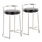 Tabouret de comptoir rond à hauteur fixe Silver Orchid Forrest (lot de 2)