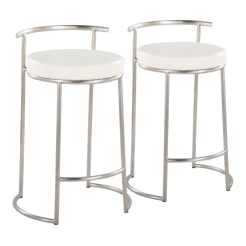 Tabouret de comptoir rond à hauteur fixe Silver Orchid Forrest (lot de 2)