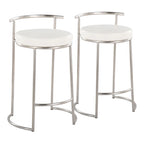 Tabouret de comptoir rond à hauteur fixe Silver Orchid Forrest (lot de 2)