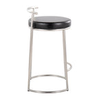 Tabouret de comptoir rond à hauteur fixe Silver Orchid Forrest (lot de 2)