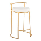 Tabouret de comptoir rond à hauteur fixe Silver Orchid Forrest (lot de 2)