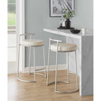 Tabouret de comptoir rond à hauteur fixe Silver Orchid Forrest (lot de 2)