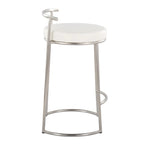 Tabouret de comptoir rond à hauteur fixe Silver Orchid Forrest (lot de 2)