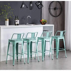 Tabourets de bar Andeworld, 61 cm (24 pouces), en métal avec dossier, lot de 4