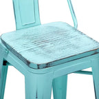 Tabourets de bar Andeworld, 61 cm (24 pouces), en métal avec dossier, lot de 4