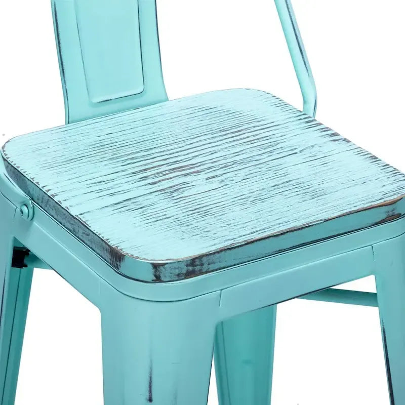 Tabourets de bar Andeworld, 61 cm (24 pouces), en métal avec dossier, lot de 4