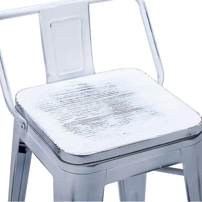 Tabourets de bar Andeworld, 61 cm (24 pouces), en métal avec dossier, lot de 4