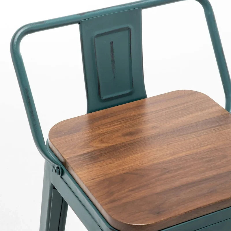 Tabourets de bar Andeworld, 61 cm (24 pouces), en métal avec dossier, lot de 4