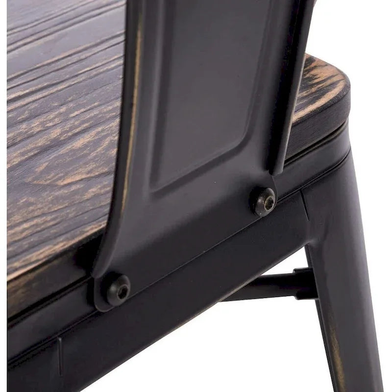 Tabourets de bar Andeworld, 61 cm (24 pouces), en métal avec dossier, lot de 4