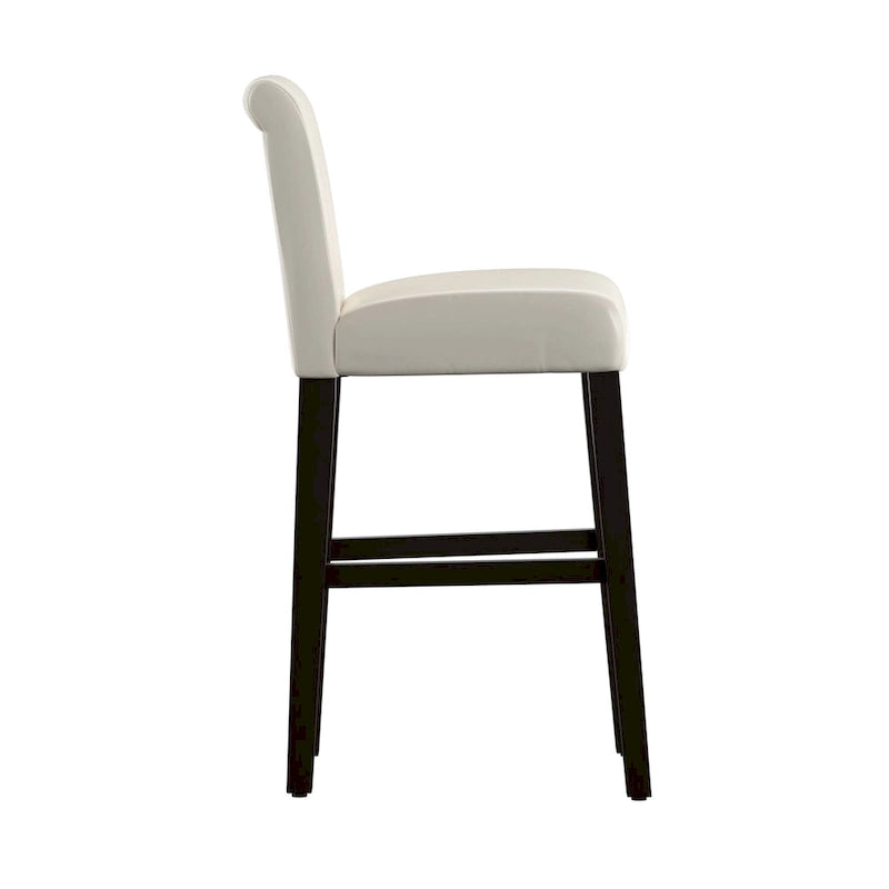 Tabourets de bar Bennett en similicuir blanc, dossier haut de 74 cm (lot de 2) par iNSPIRE Q Bold
