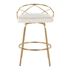 Tabouret de comptoir à hauteur fixe Silver Orchid Charlotte Glam 26 (lot de 2)