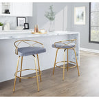 Tabouret de comptoir à hauteur fixe Silver Orchid Charlotte Glam 26 (lot de 2)