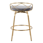 Tabouret de comptoir à hauteur fixe Silver Orchid Charlotte Glam 26 (lot de 2)