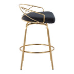 Tabouret de comptoir à hauteur fixe Silver Orchid Charlotte Glam 26 (lot de 2)